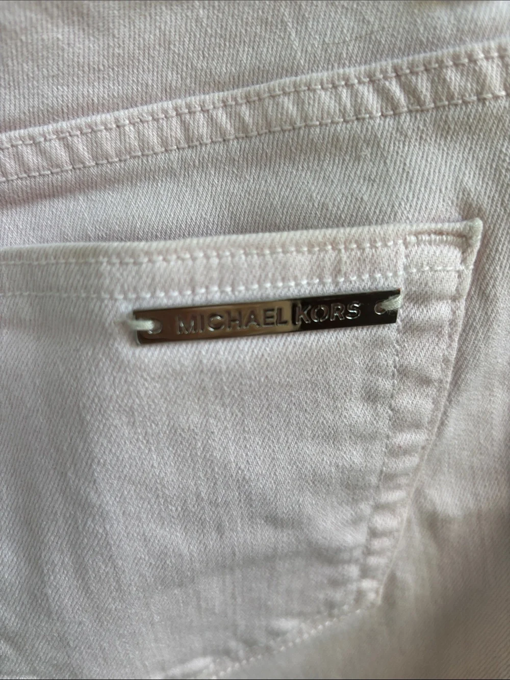 Michael Kors Cropped Pastel Pink Cropped Denim Jeans sz 10